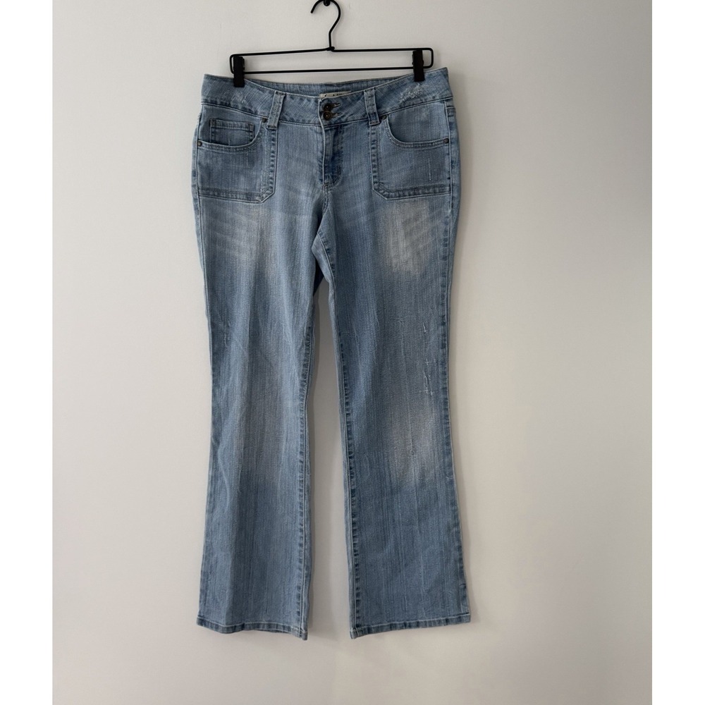 Lei Ashley Low Rise Bootcut Jeans Y2K Womens Juniors 13 35x32 Light Wash Stretch
